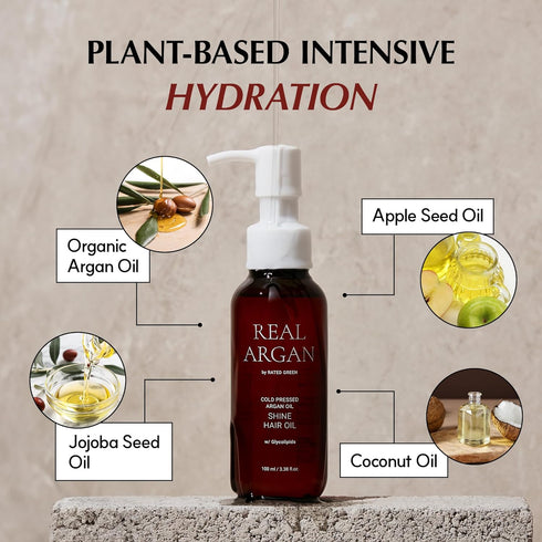 REAL ARGAN Cold Pressed Shine Hair Oil