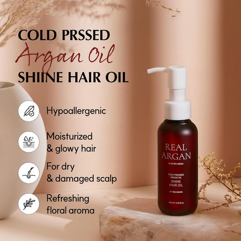 REAL ARGAN Cold Pressed Shine Hair Oil