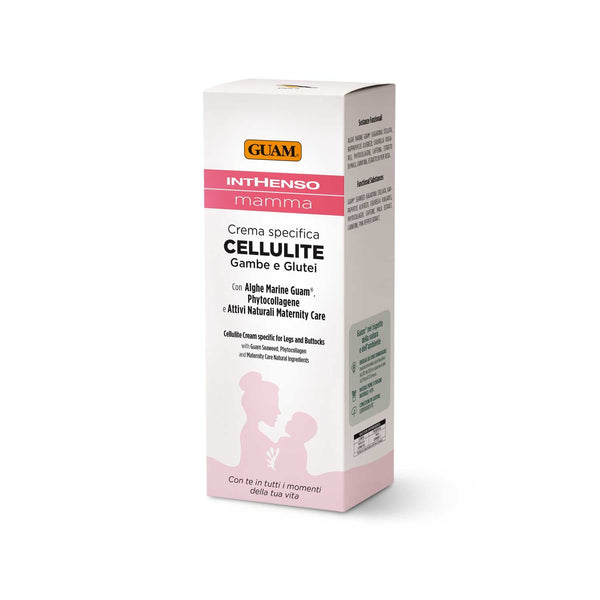 GUAM Inthenso Mom firming cellulite cream box, cellulite treatment during pregnancy
