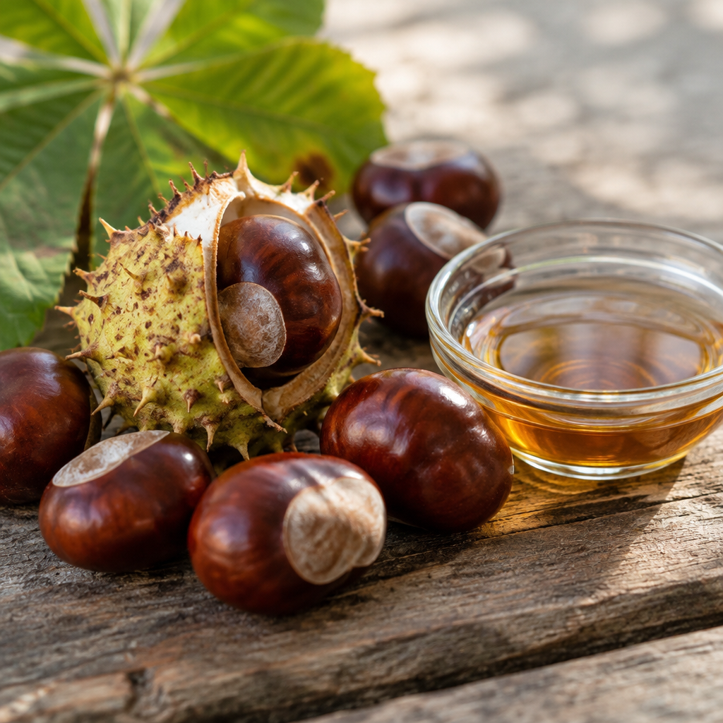 Horse chestnuts and extract, a de-puffing ingredient in GUAM body wraps