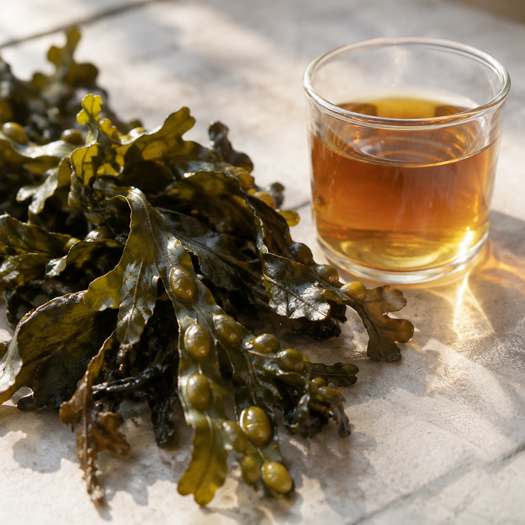 Seaweed with amber seaweed extract