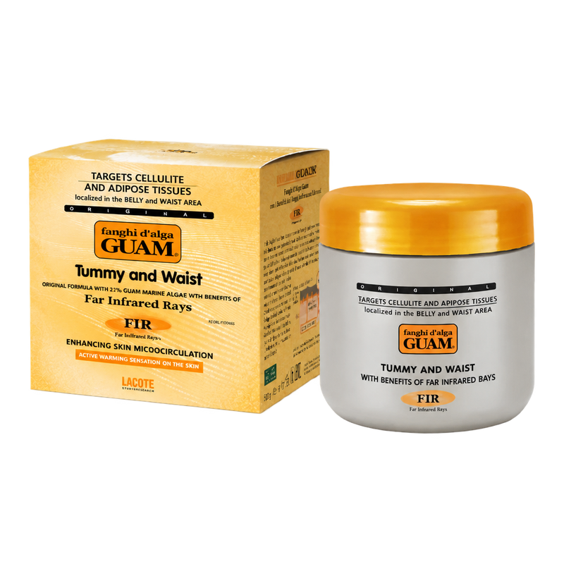 GUAM Tummy and Waist seaweed mud wrap, jar and box