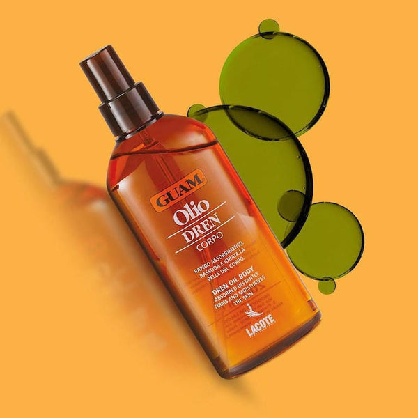 GUAM Dren draining body oil for water retention in legs and thighs